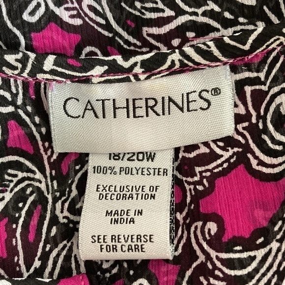 Catherines 18 womens blouse purple black sheer - Picture 9 of 9